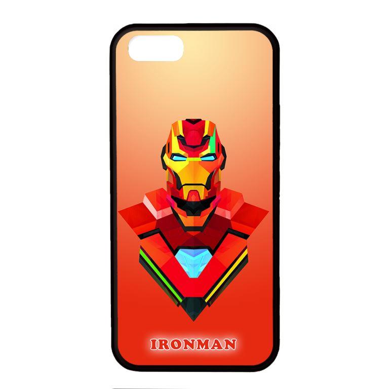 Ốp lưng dành cho điện thoại Iphone 5/5s Người Sắt Nền Đỏ