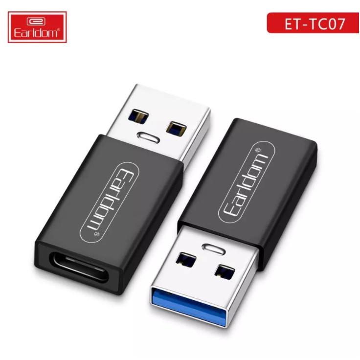 Jack Chuyển Type C sang USB Earldom ET-TC07 chuyển đổi từ cổng USB Type- A sang USB Type- C - hàng chính hãng