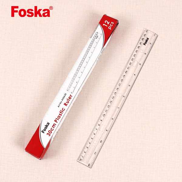 Combo 5 Thước kẻ nhựa 30cm Foska AS0630