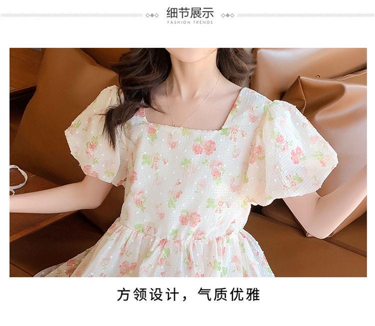 DONGSHOP HOT Cô gái mảnh hoa đầm mùa hè váy 2022 tây cô gái bong bóng tay áo nàng tiên váy váy công chúa trẻ em