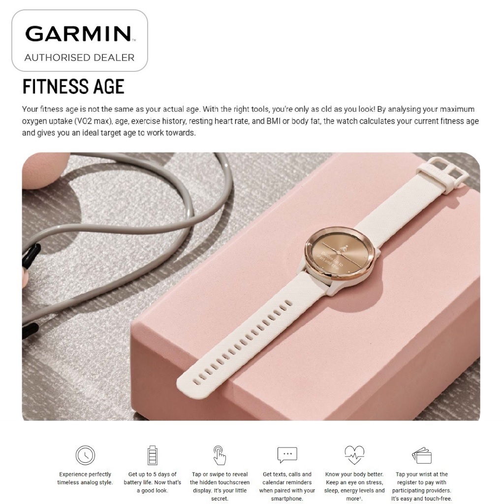 Đồng hồ thông minh Garmin Vivomove Trend - Hàng chính hãng