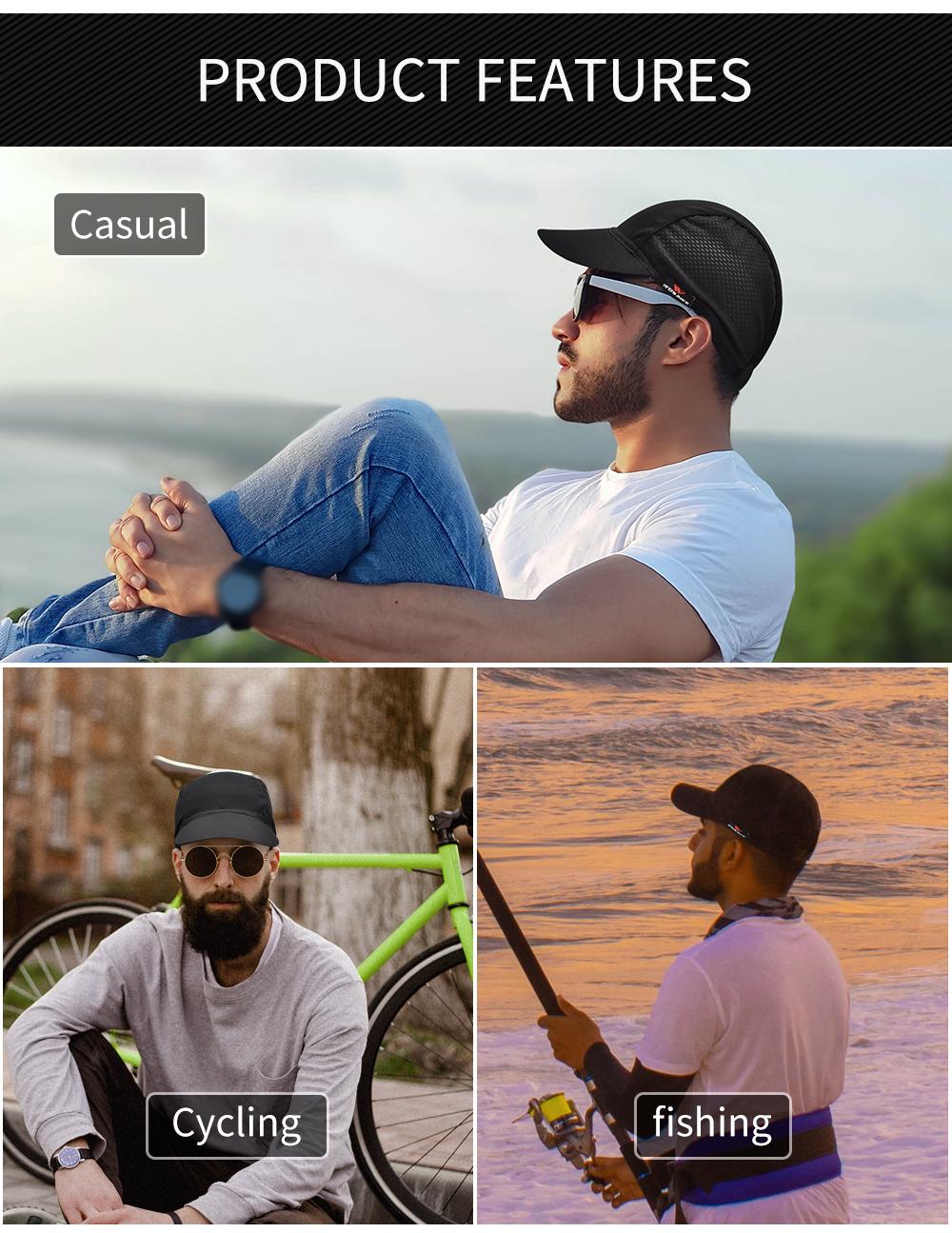 Wosawe Cycling Cap phản xạ Mũ hộp sọ xe đạp thoáng khí cho nam và nữ chạy câu cá đi bộ đường dài mũ Golf Color: BC328-B
