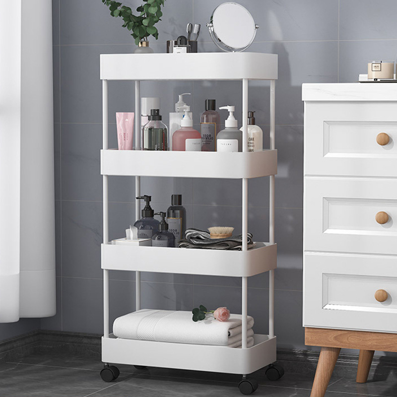 Kệ đẩy đựng đồ đa năng 4 tầng có bánh xe xoay 360 độ dành cho nhà tắm, nhà bếp, xe đẩy chuyên dụng spa G400-Keday-4T