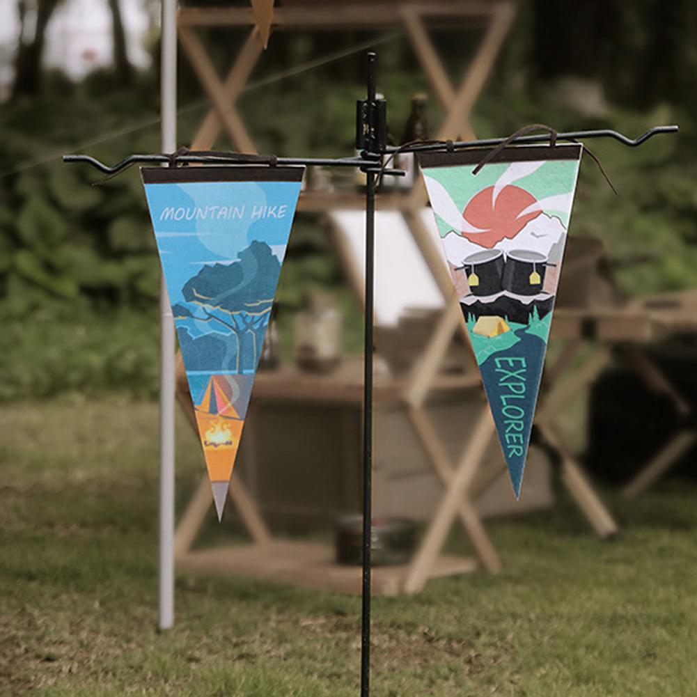 Outdoor Camp Flag Pennant Camping Equipment Camping Tent Flag Decoration Triangular Bunting Picnic Home Party Tent Flag