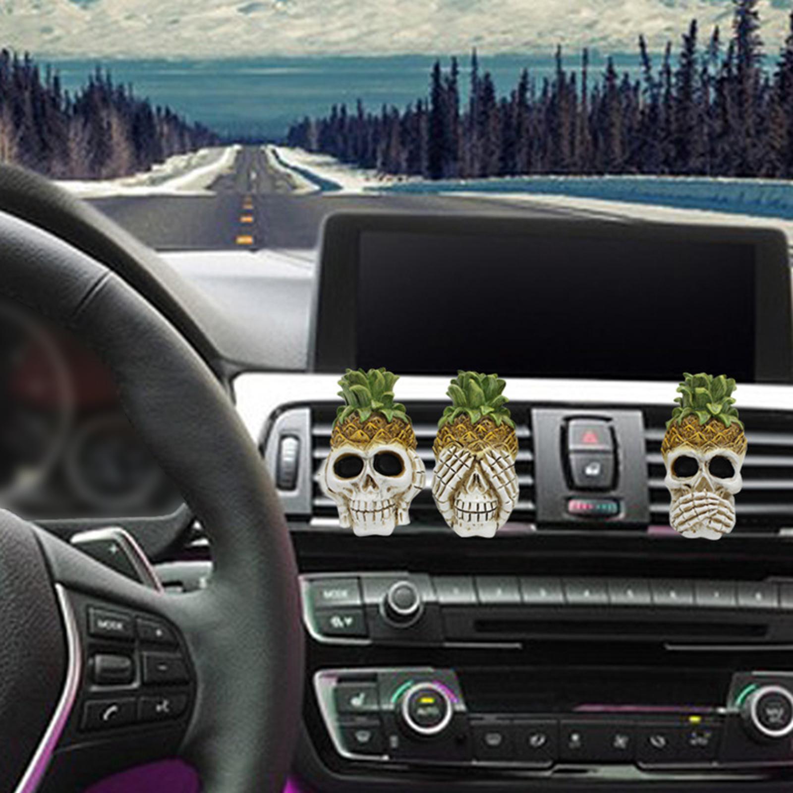 3Pcs Car Perfume Air Diffuser Clips Car Air Vent Clip Decoration Car Accessories Easy Installation Halloween Skulls Heads