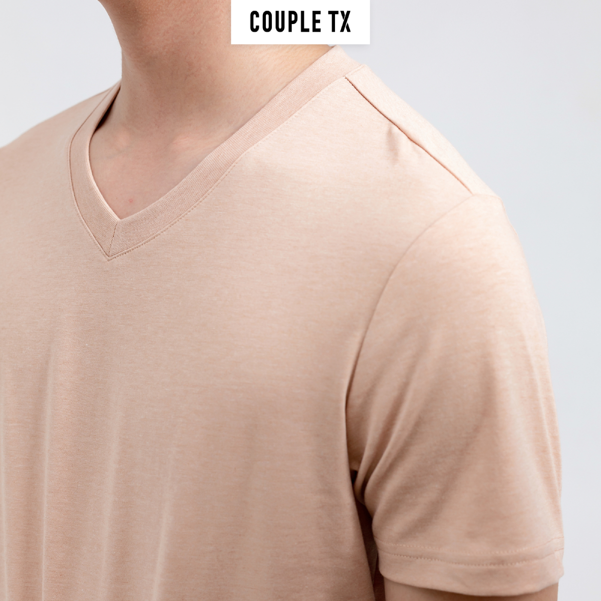 Áo Thun Trơn Couple TX Cổ Tim Basic Nam MTS 1131