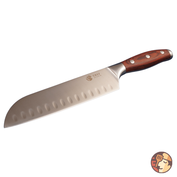 Dao đa năng Chef Studio dáng Santoku Hollow độ dài 17.7cm, chuyên dùng cắt thái thịt cá, rau củ quả