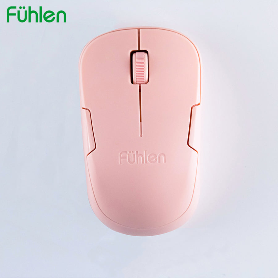 Chuột máy tính không dây Wired mouse Fuhlen A06 màu Đen/ Hồng tặng kèm pin- Hàng chính hãng