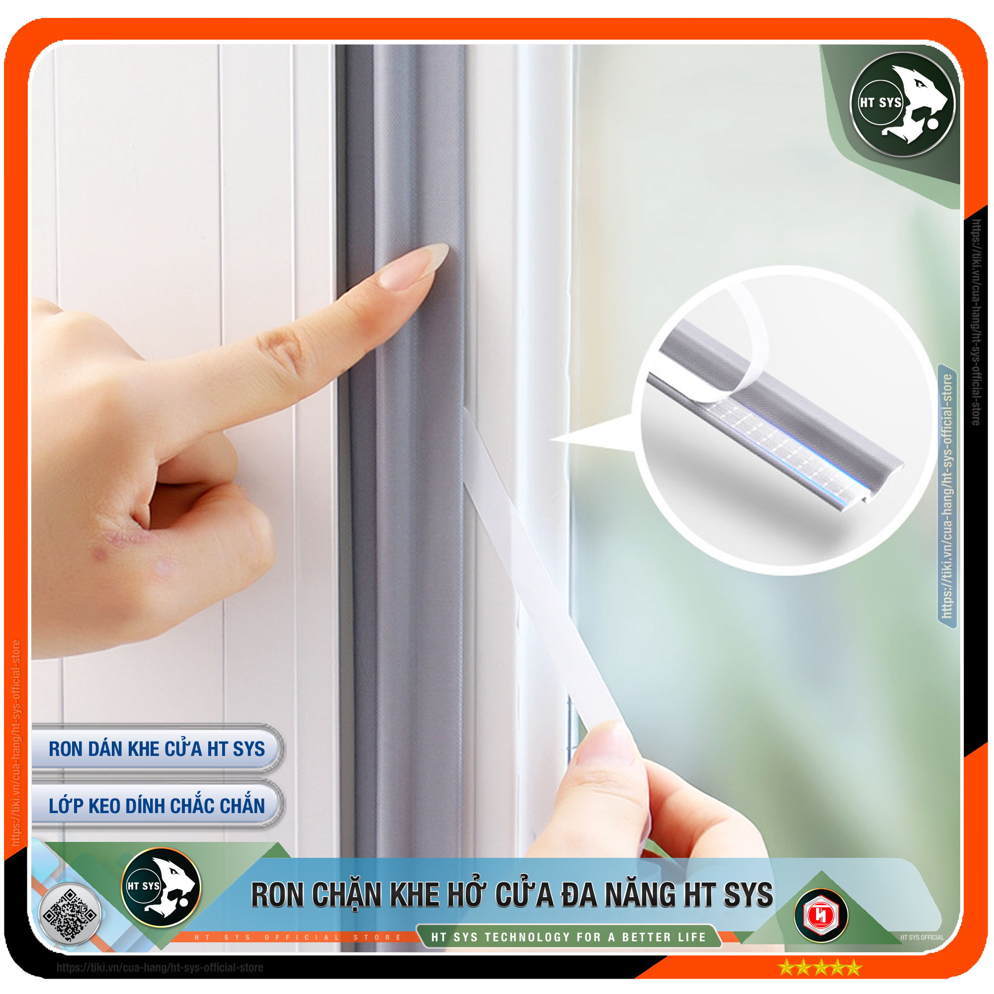 Cuộn Ron Dán Che Khe Cửa - Chân Cửa - Khung Cửa HT SYS Chống Bụi, Ngăn Côn Trùng, Chống Ồn, Chống Thoát Nhiệt Điều Hòa, Chống Va Đập Cửa - Mẫu Cải Tiến 2021 ( Hàng Chính Hãng )