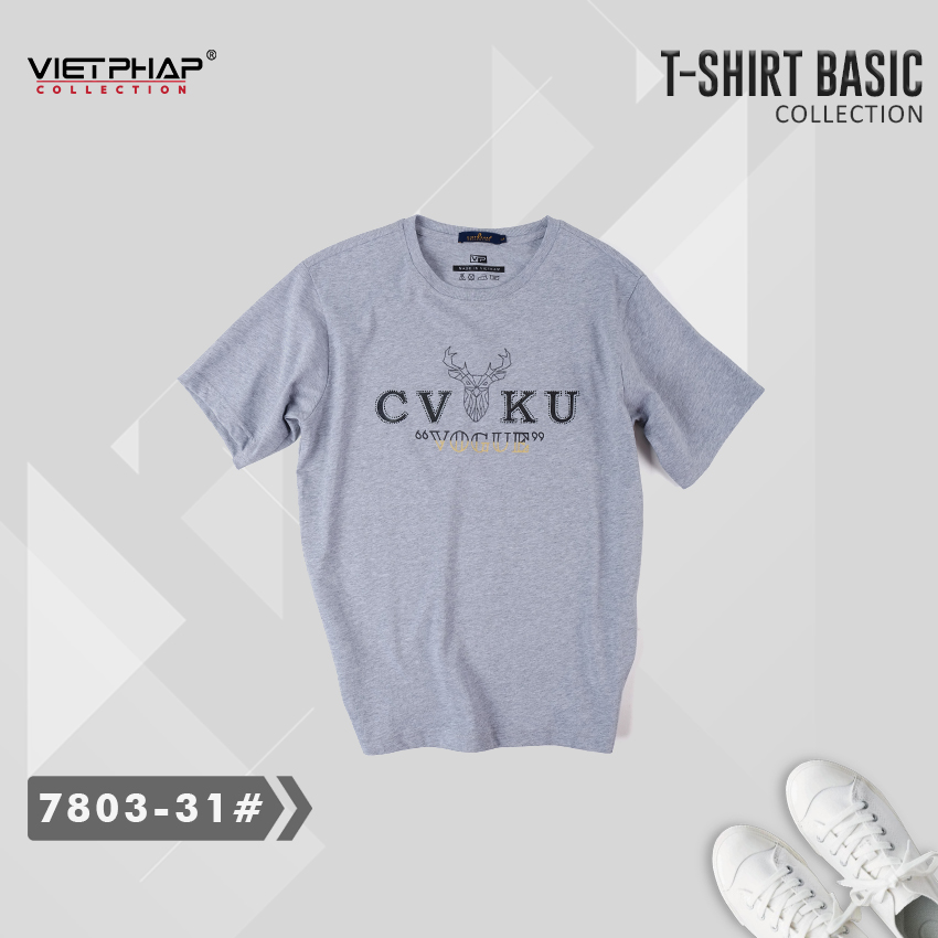 Áo Thun Tròn Cao Cấp VIỆT PHÁP / Form Unisex- Chất liệu cotton co dãn thấm hút mồ hồi tốt 7803
