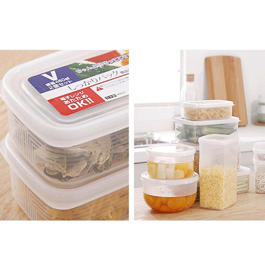 Bộ 3 hộp đựng thực phẩm, đồ khô cho gia đình nhựa từ PP cao cấp không chứa chất gây hại 2L - Nội địa Nhật Bản