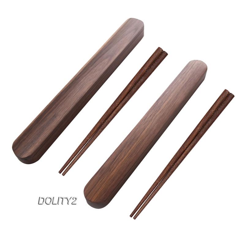 Bộ 2 Đũa Gỗ Óc Chó Kèm Hộp Đựng Tiện Dụng Ốp