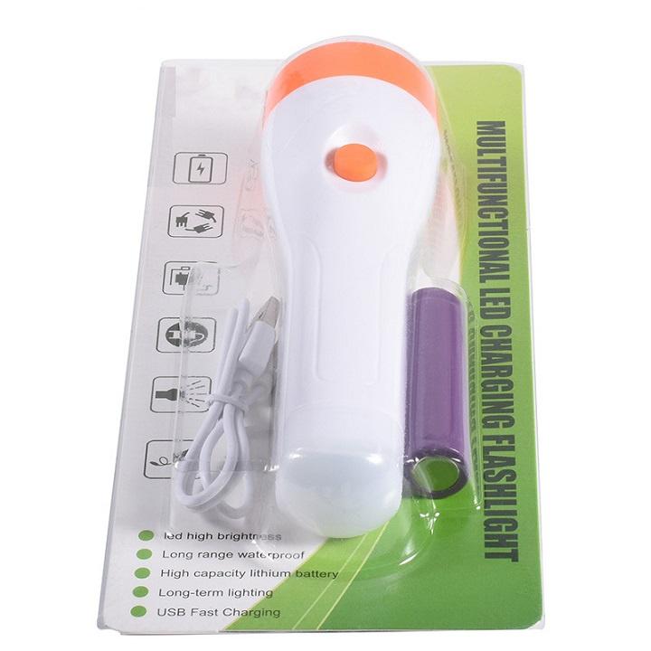 Đèn pin tích điện sạc USB soi sáng 2 đầu pin Lithium 18650 siêu khỏe