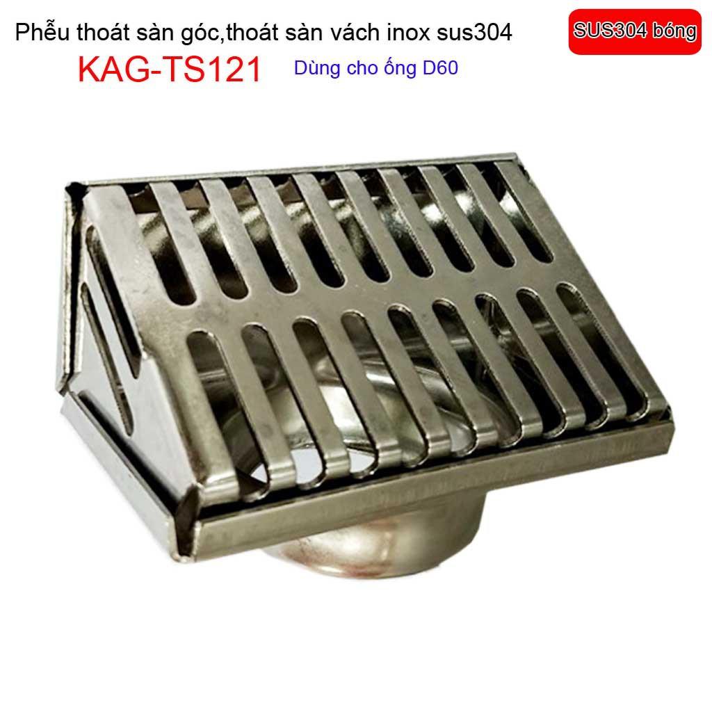 Phễu thoát nước mưa thoát ngang KAG-TS122-D90, phễu thoát nước vách tường hành lang, ban công KAG-TS121-D60