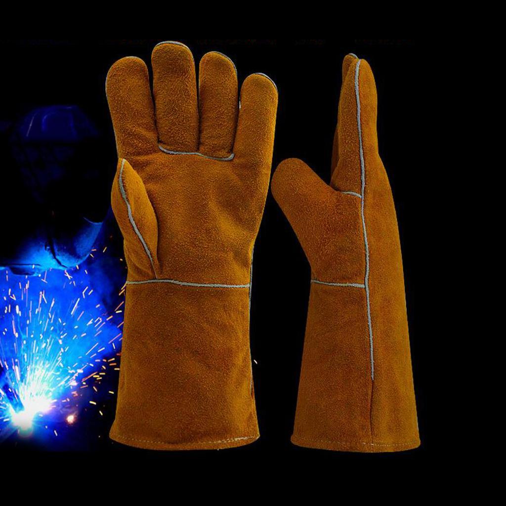Protective Gloves Welding Gear Welder Gloves Protecting Hand Safety Brown