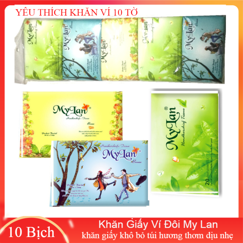 Log Khăn Giấy Ví Đôi My Lan (10 bịch x 10 tờ 3 lớp )