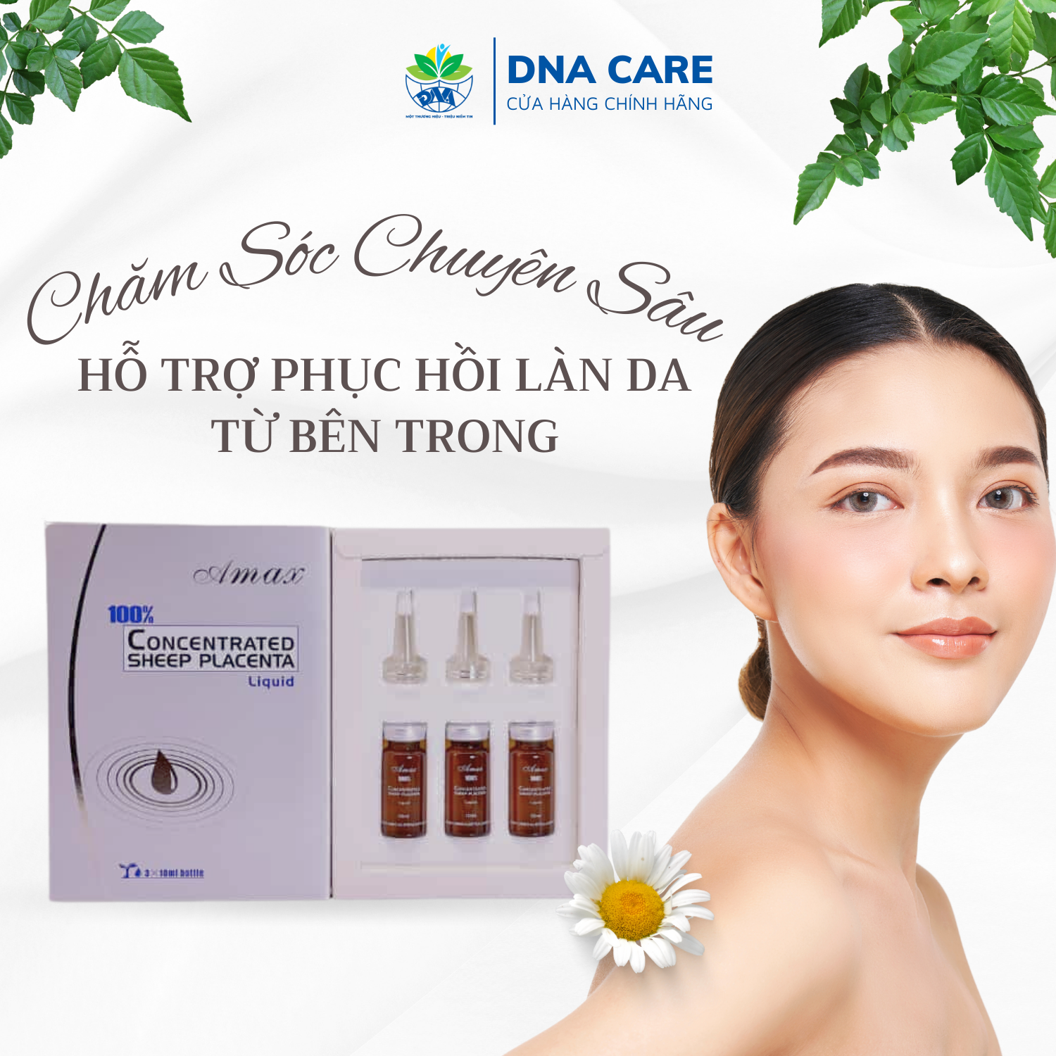 Tinh chất dưỡng da mặt từ tế bào gốc Amax combo 3 lọ 10ml 1 hộp