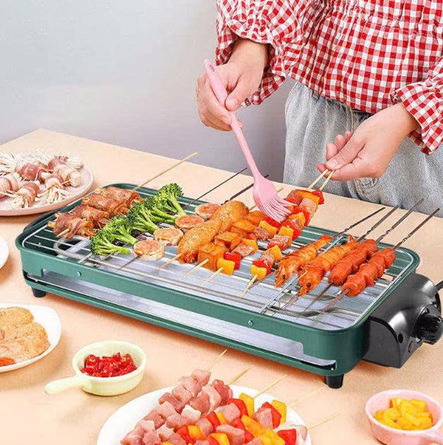 Bếp Nướng Điện Bbq Không Khói Hàn Quốc Mr-001 1600W Kèm Vỉ Nướng Và Khay Nướng