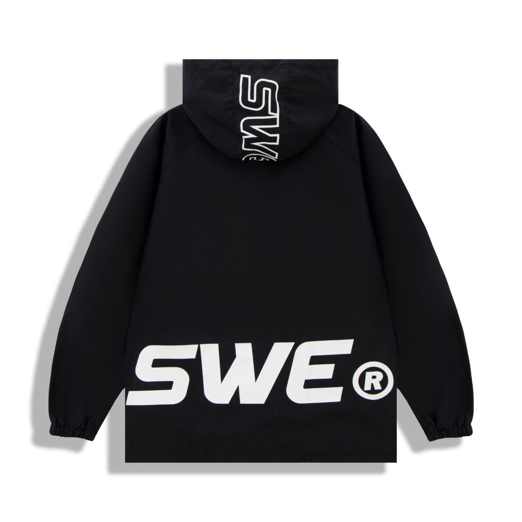 Áo khoác nam nữ SWE BOX JACKET - Black nỉ bông cotton chính hãng