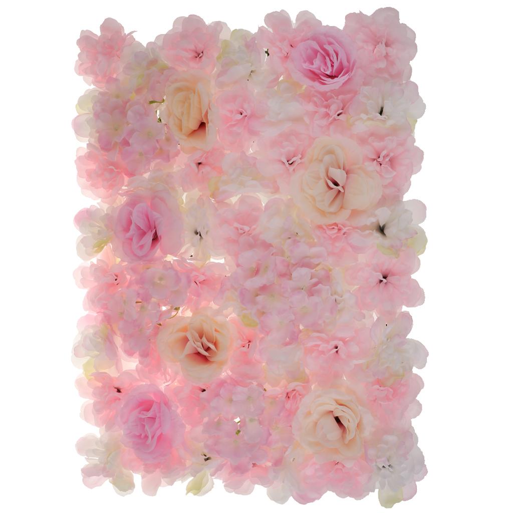 Artificial Silk Flower Wall Panel Home Shop DIY Hanging Wedding Venue Decor