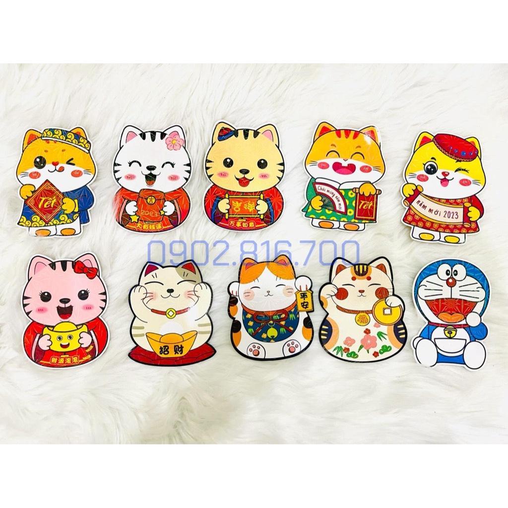 Hot trend 10 bao lì xì hình mèo DOREMON KITTY KHỦNG LONG HEO PEPPA MÈO chiêu tài đủ mẫu dễ thương giấy ánh kim LÌ XÌ TẾT