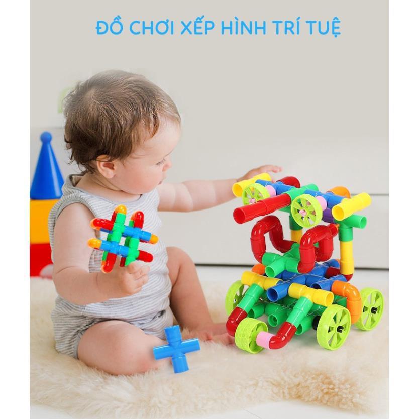 Đồ chơi xếp hình, lắp ráp ống nước 48 chi tiết, kích thích tư duy, tăng khả năng sáng tạo, chất liệu nhựa ABS an toàn.