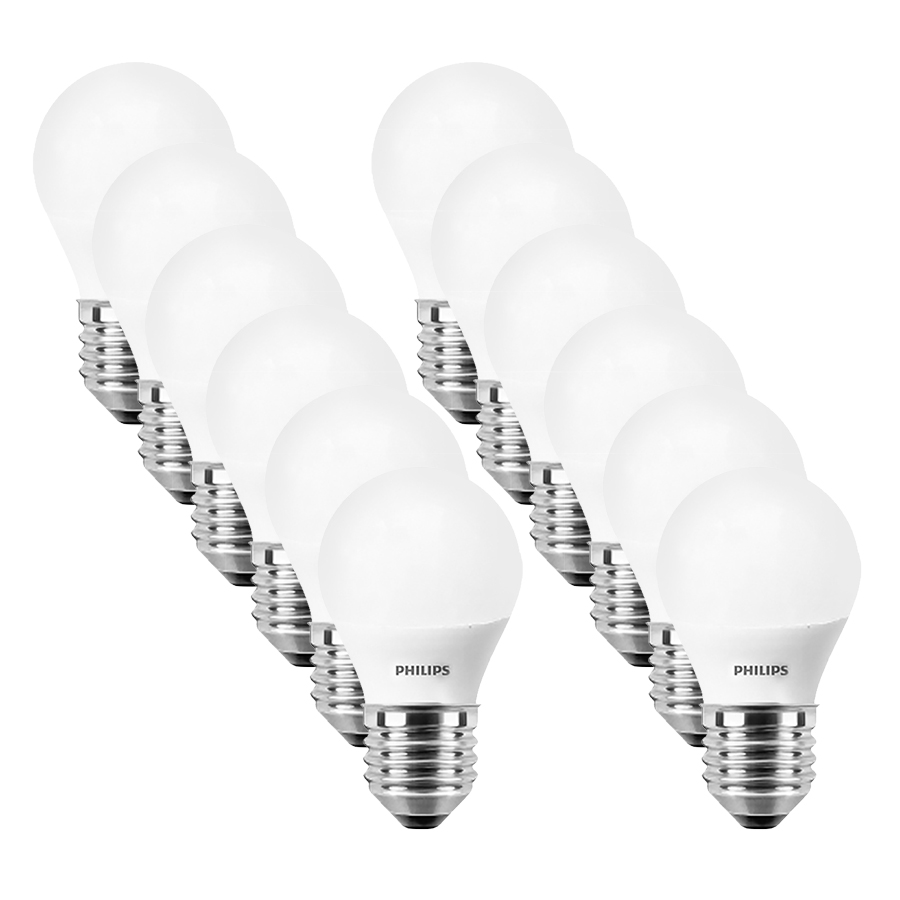 Bộ 12 Bóng Đèn Philips LED Essential 3W 6500K E27 P45 - Ánh Sáng Trắng - Hàng Chính Hãng