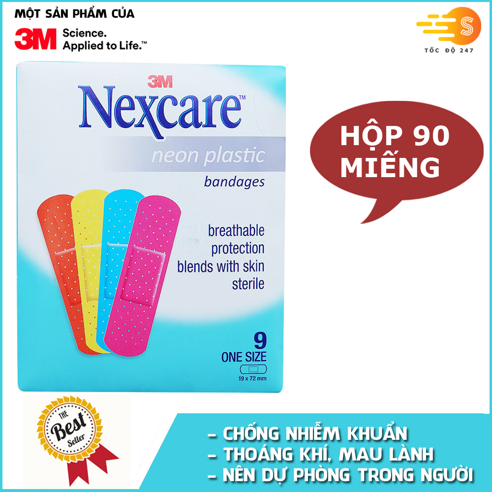 Băng keo cá nhân neon Nexcare Neon Plastic (10 gói/hộp)