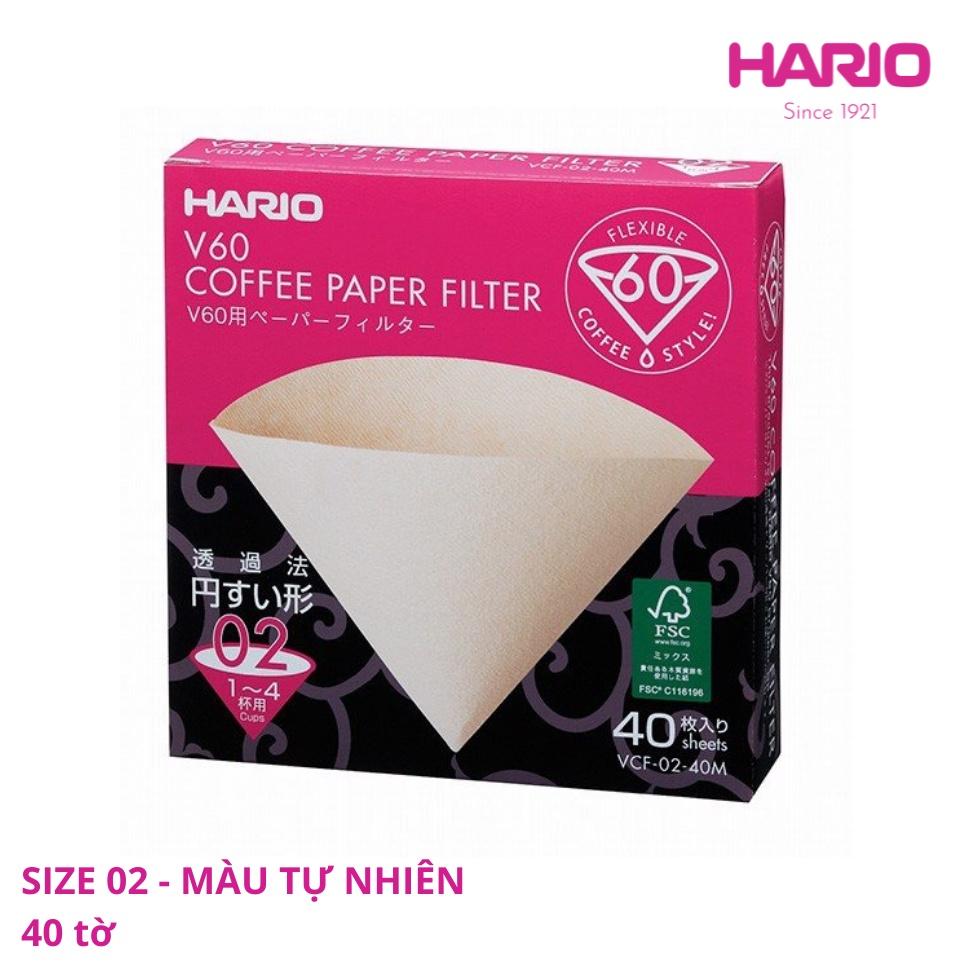 Giấy lọc cà phê Hario V60 màu nâu – chính hãng