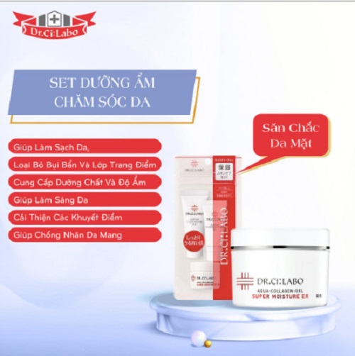 Bộ Sản Phẩm Dưỡng Da Cơ Bản Dr.Ci:Labo Moisturizing Skin Care Basic Set Giúp Tẩy Trang - Dưỡng Ẩm Và Làm Trẻ Hóa Da