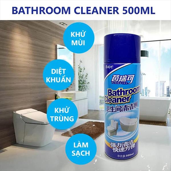 Chai Xịt Tẩy Rửa Nhà Tắm Đa Năng Bọt Bathroom Cleaner 500ML, Tẩy Siêu Sạch, An Toàn Không Độc Hại