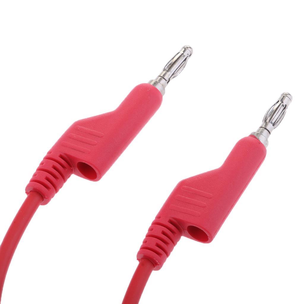 Silicone Test Lead 4mm Banana Plug Male Stackable to Banana Plug 1m Red