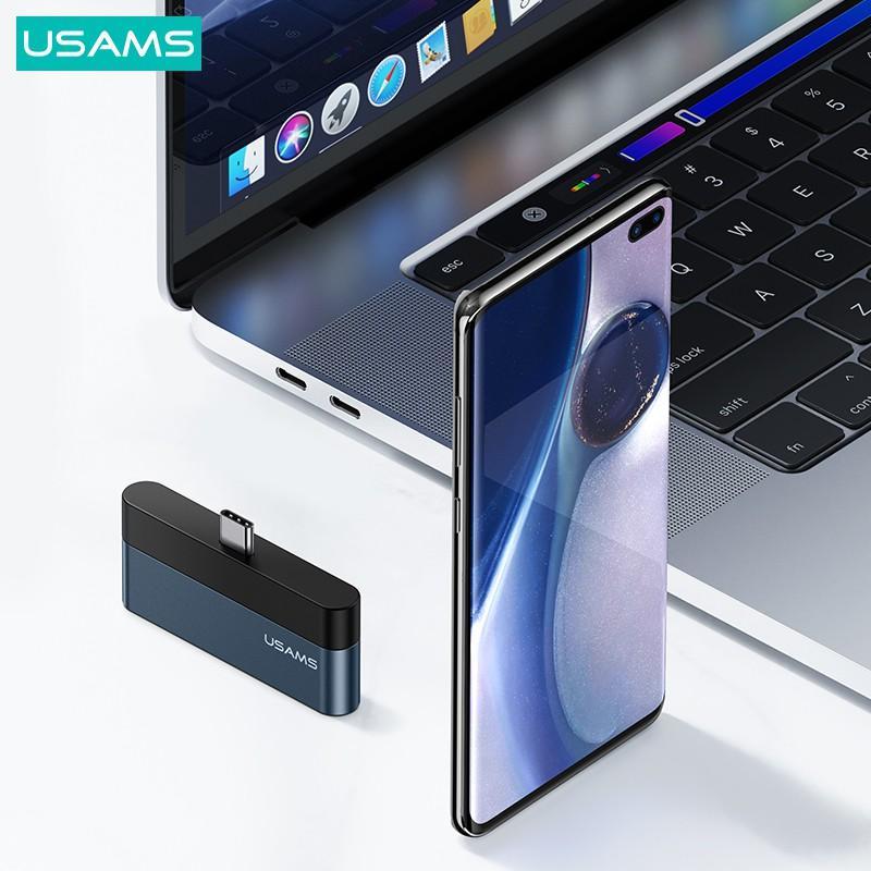 Bộ chia cổng USAMS USB PD 60W type C sang USB 3.0 2.0 HDMI 1.4 TF chuyên dụng cho máy tính/ laptop