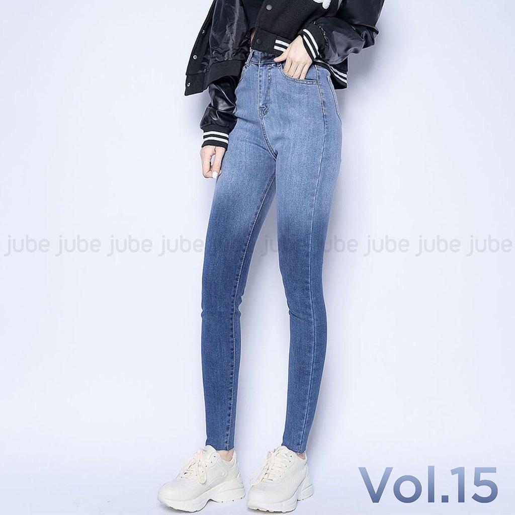 Quần Bò Jeans Nữ Skinny Loang 2 Màu - Quần Nữ Cạp Cao Dáng Ôm Trơn