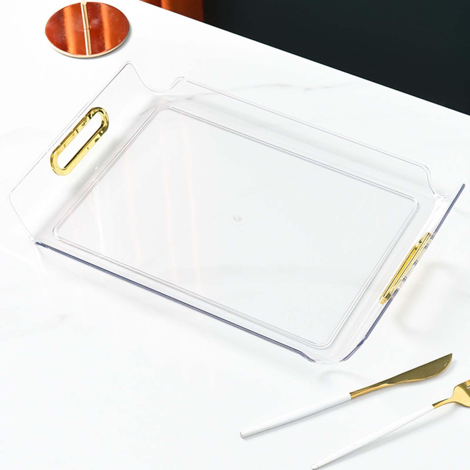Portable Vanity Tray with Handle Makeup Organizer Decorative Tray for Dresser Kitchen Countertop Home Cabinet Decoration