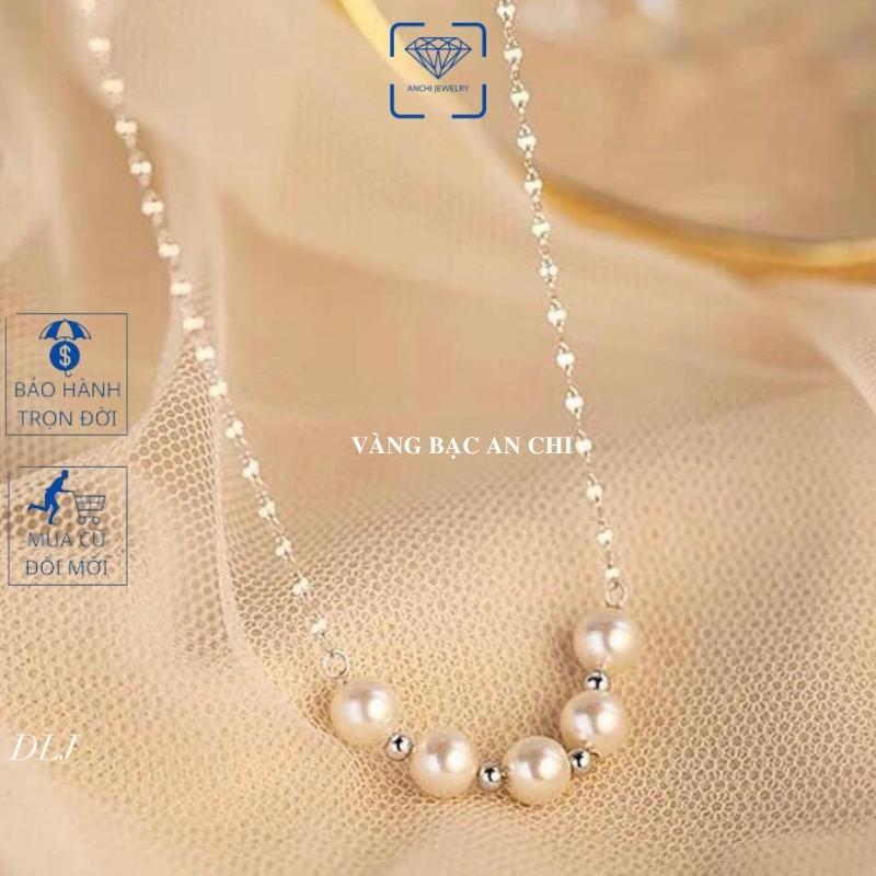 Dây chuyền bạc,Vòng cổ hạt trai thật trẻ trung thanh lịch, an chi jewelry