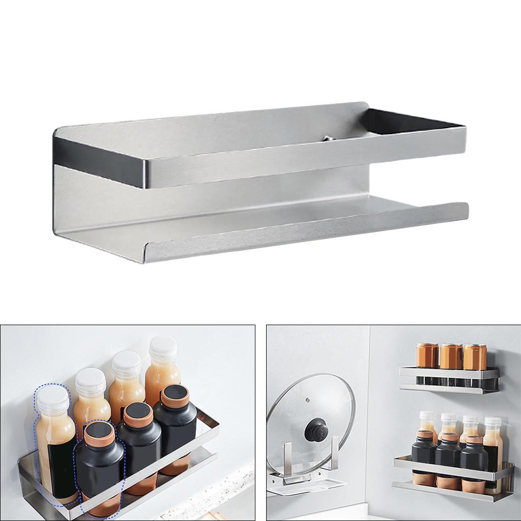 Stainless Steel Spice Jar Bottle Rack Holder For Kitchen Storage Mount