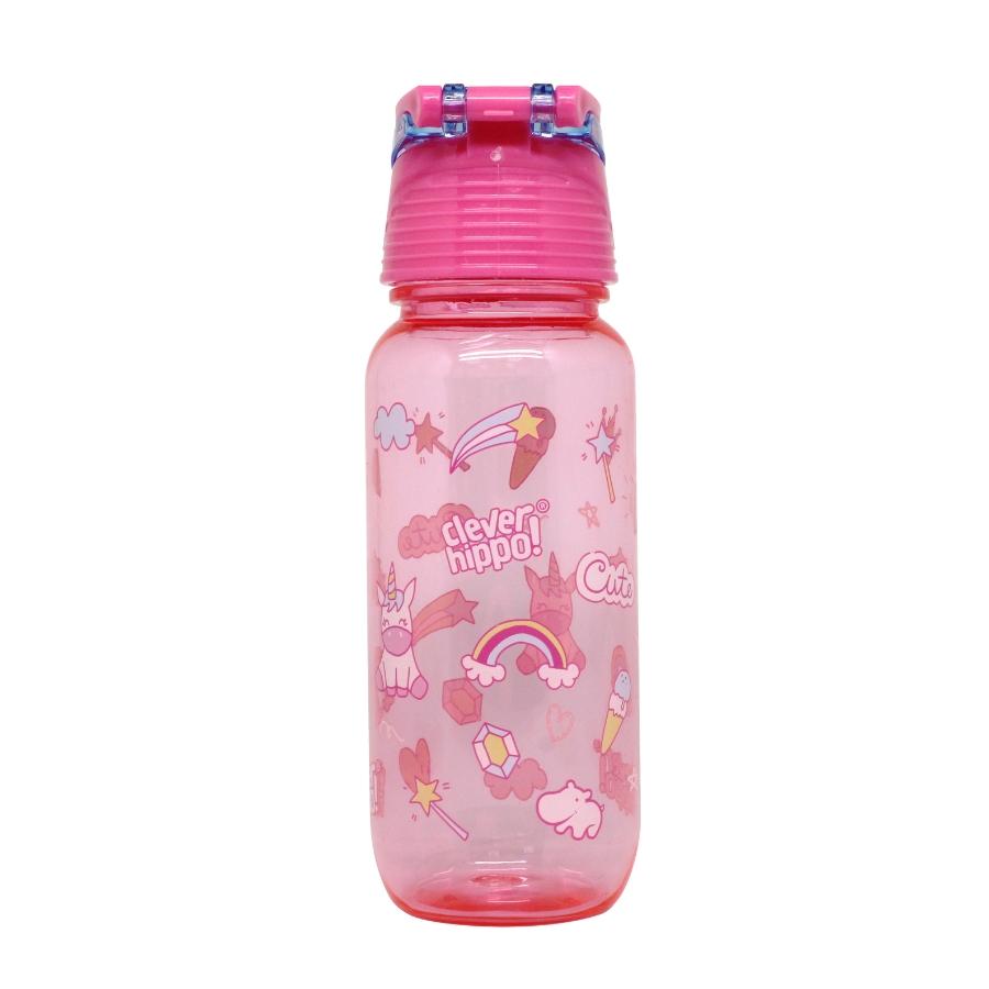 Bình Nước Nhựa Rainbow Unicorn CLEVER HIPPO WB01/PINK