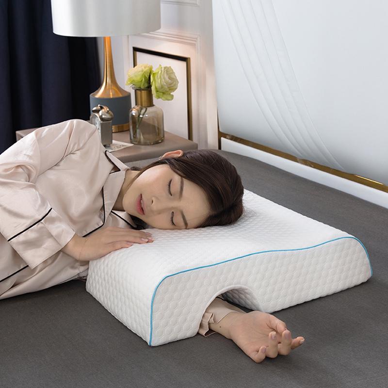 Qczx Mút Chăn Ga Gối Đàn Hồi Chậm Áp Gối Sức Khỏe Cổ Cặp Đôi Gối Đa Năng Chống Áp Lực Tay Gối