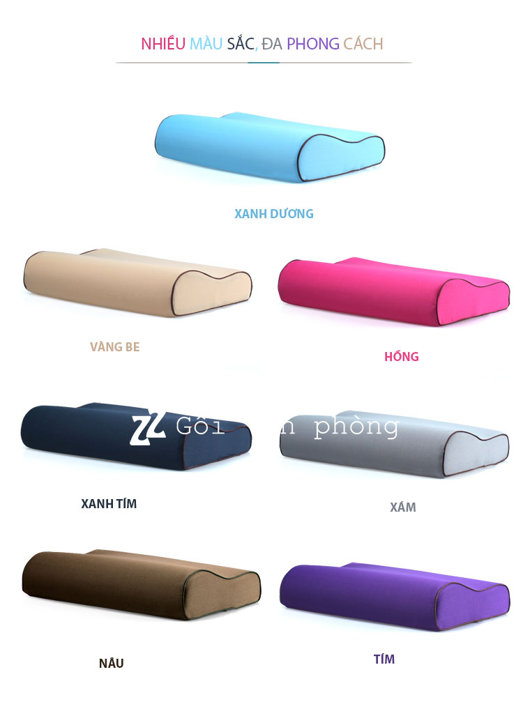 Gối Ngủ Cao Su Non Hình Cong ZURI PILLOW - GDH01 , Chống Ngáy Ngủ, Đau Cổ, Đau Vai Gáy