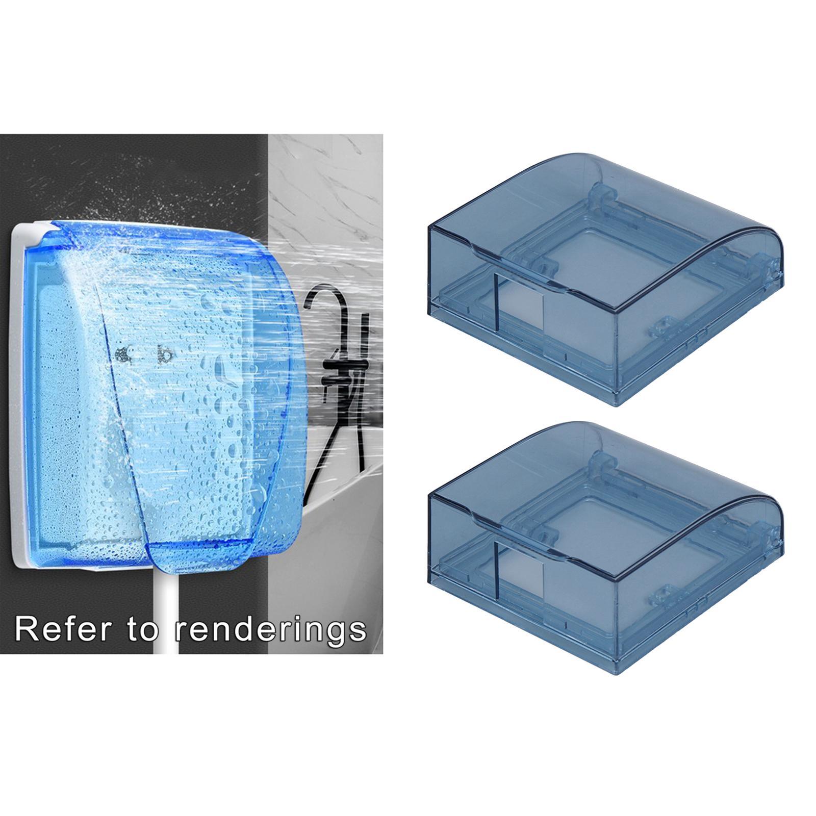 2x 2x Waterproof Wall Socket Housing Clear Durable Cover for Switch