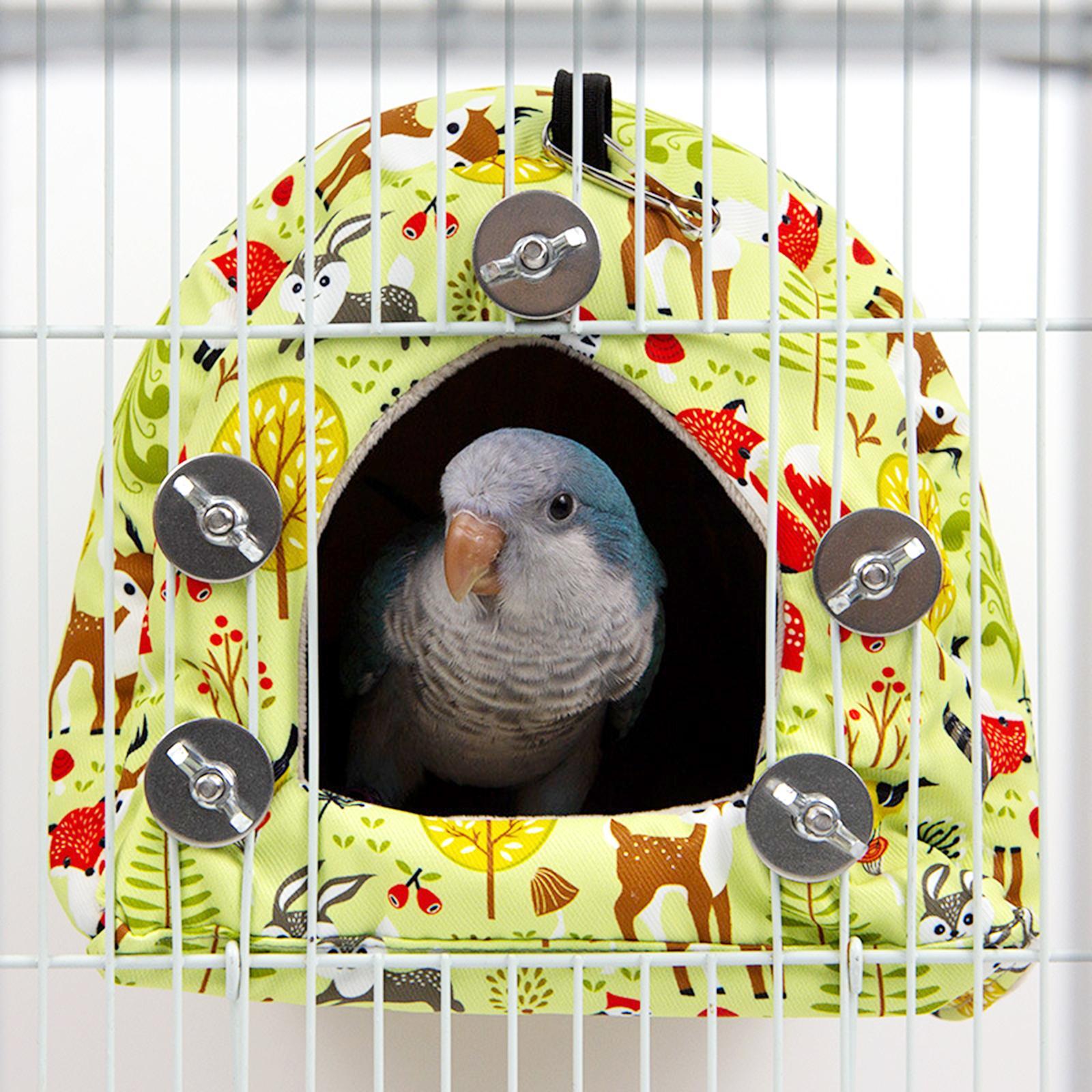 Winter Parrot Cage Tent Hammock Cage Accessories Hut Bird Bed Removable Pads Plush Shed Toy Bird Nest for Parrot Lovebirds Finches Cockatoo