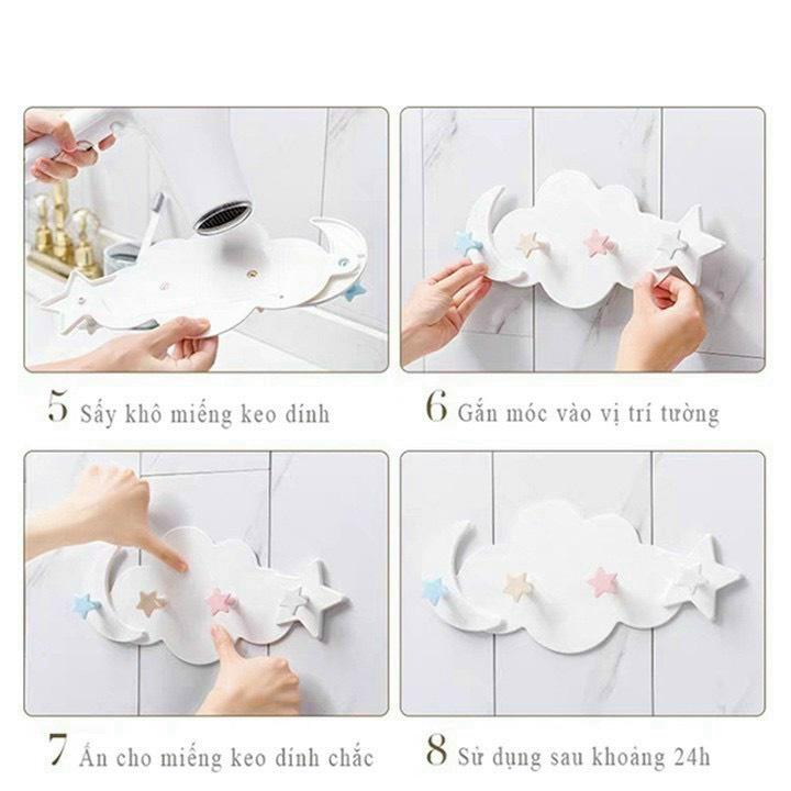 Móc Treo Tường Hình Đám Mây Xinh Xắn Trang Trí Phòng