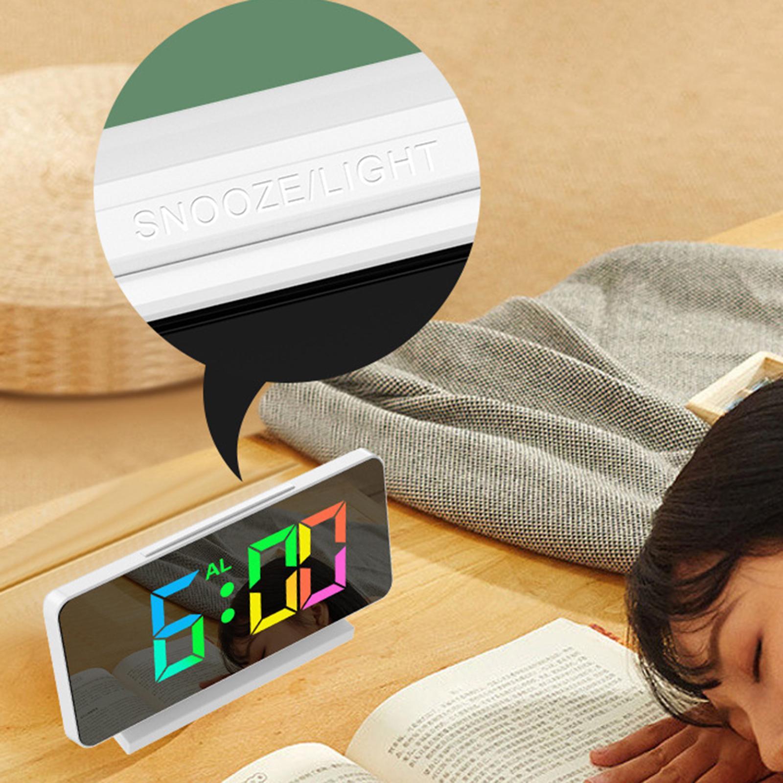 Colorful Clock Large LED Display Table USB Calendar Seniors Bedroom