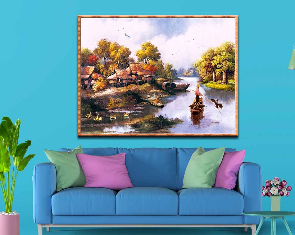 Tranh canvas treo tường làng quê Việt Nam - QVN018