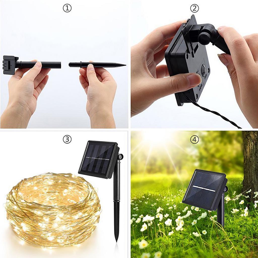 Solar Powered  100/200 LED  Fairy 10 Meters Waterproof