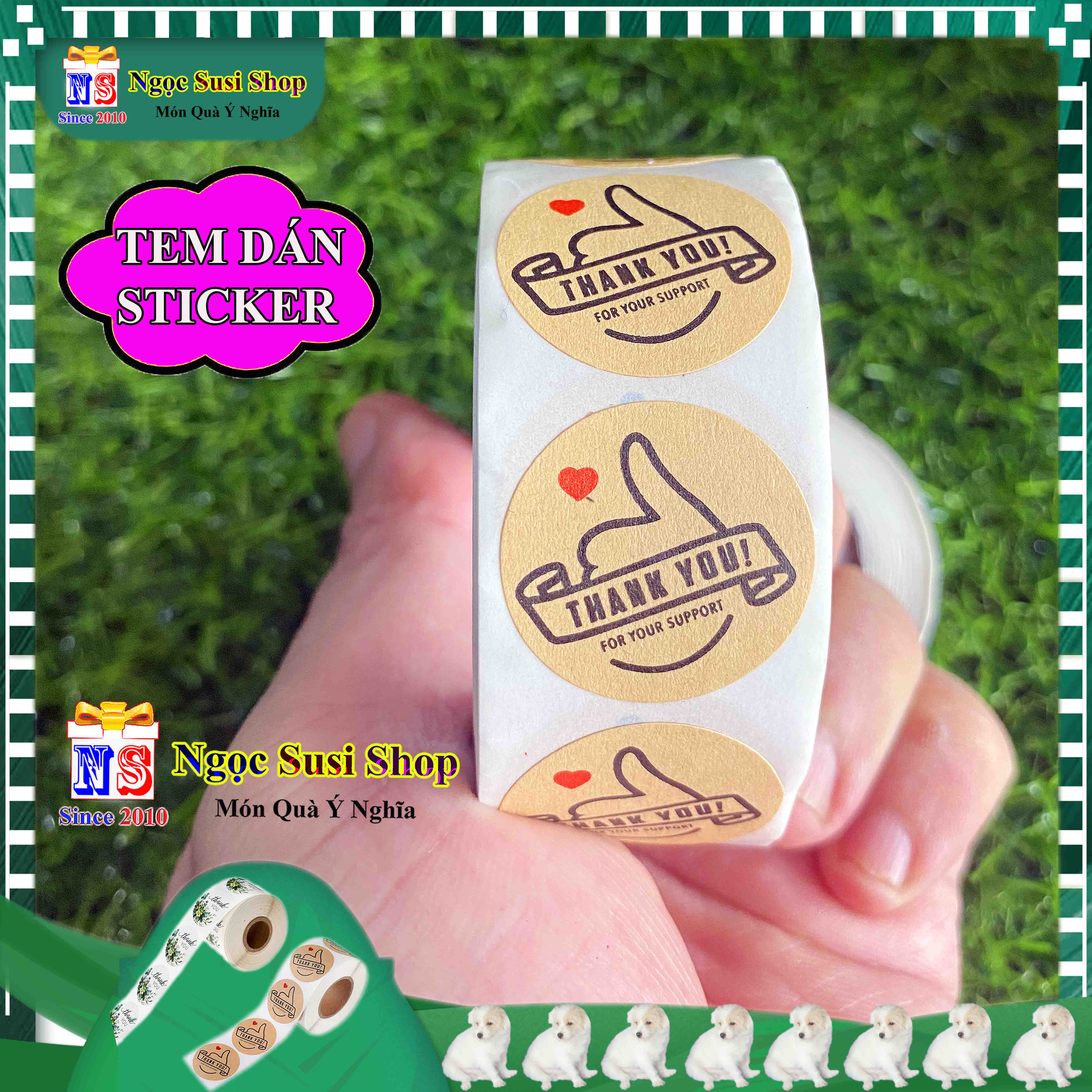 50 STICKER DECAL TEM NHÃN DÁN THANK YOU CẢM ƠN - GIAO NGẪU NHIÊN MẪU