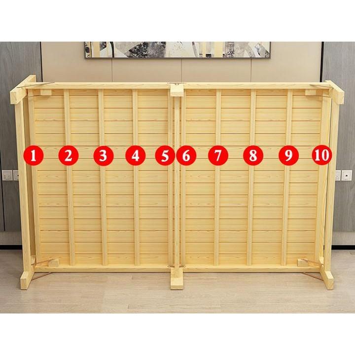 Giường ngủ - giường ngủ gỗ thông gấp gọn, kích thước 80x195cm, tặng kèm đệm, gối