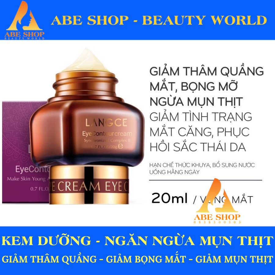 KEM DƯỠNG DA VÙNG MẮT NGỪA MỤN THỊT - CHỐNG THÂM - NHĂN 20ml LANGCE