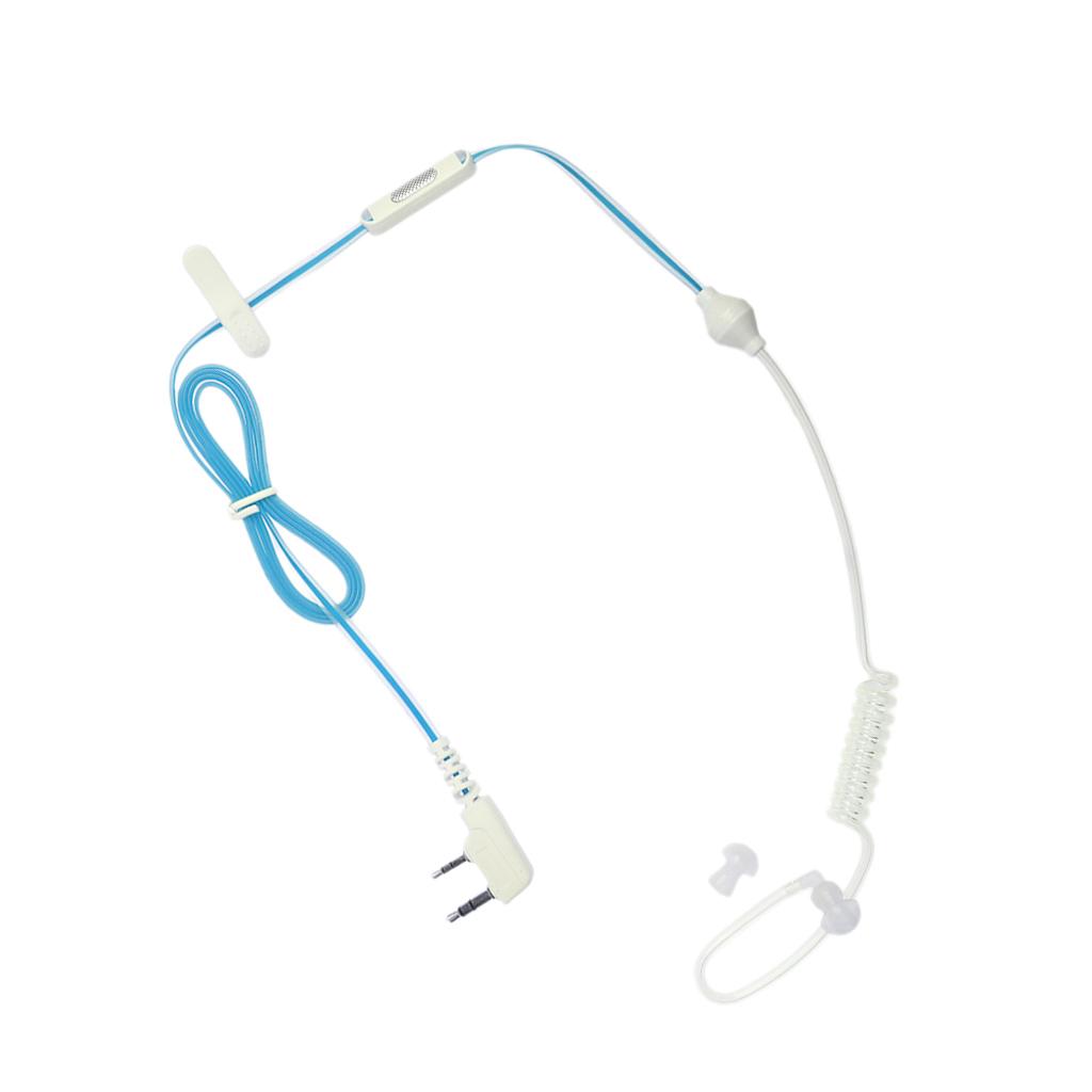 2 Pieces 2 Way Headset Mic Acoustic Tube Earpiece for